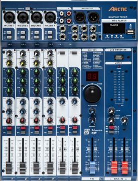 Picture of Audio Mixer 4 Mono, 2 Stereo, Effects, USB Interface